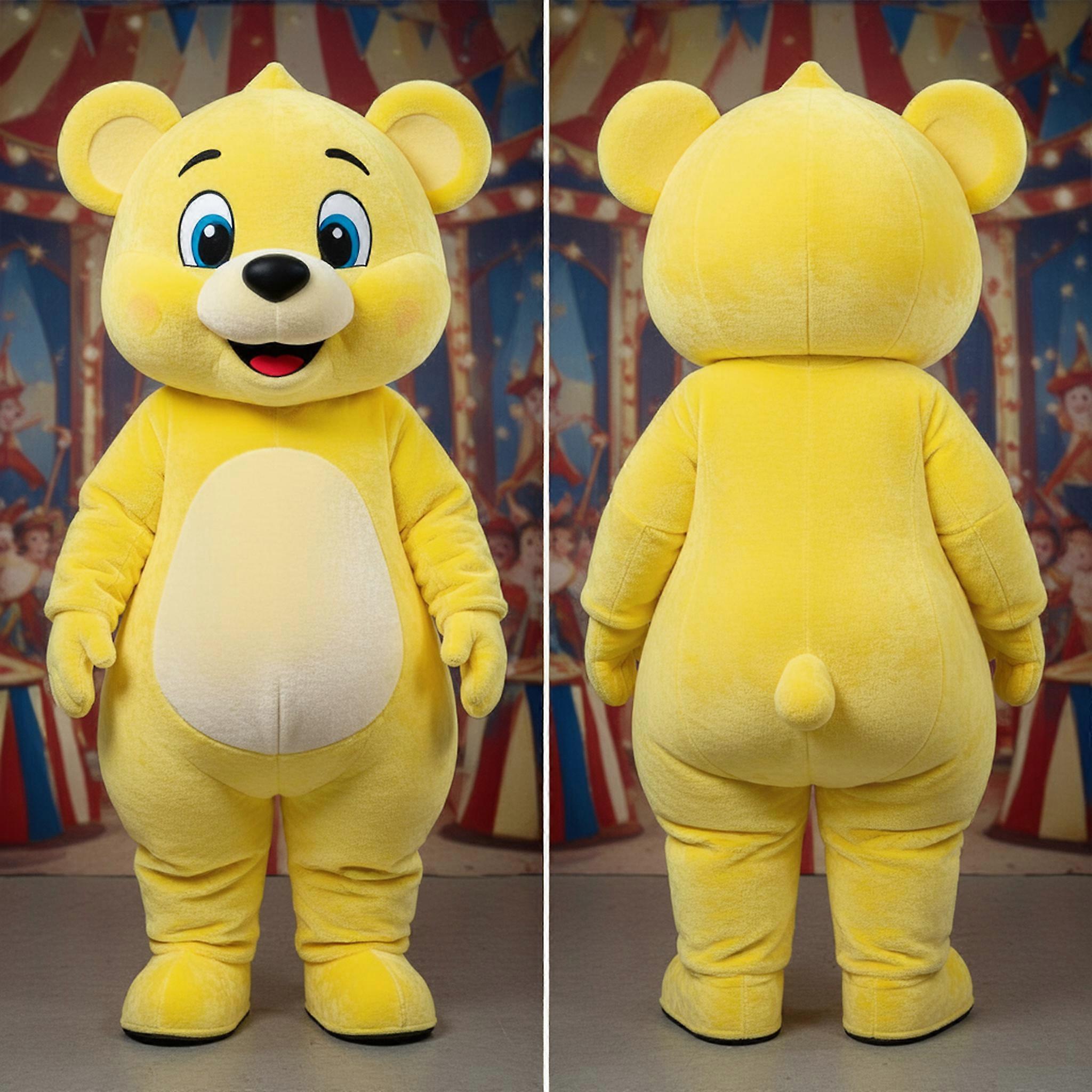 MASTICOT Lemon Yellow Rounded Bear Mascot