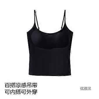 Nahtloses, rückenfreies Camisole-Bralette mit festen Cups aus Eisseide-Nylon für Damen
