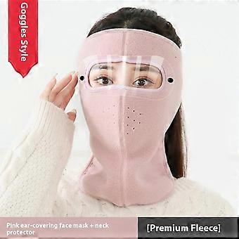 Windproof Face Warm Mask Winter Cap Ski Breathable Masks Fleece Face Shield Caps With Hd Goggles Anti-Fog Cycling Cap Balaclava