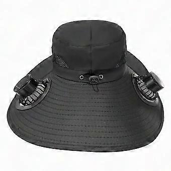 Cool Solar Powered Fan Cap Unisex Breathable Mesh Sun Hat USB Rechargeable for Men Women Fishing Beach