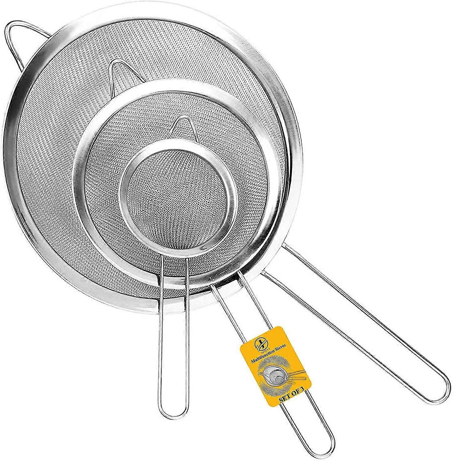 3-piece Stainless Steel Mesh Filter Set