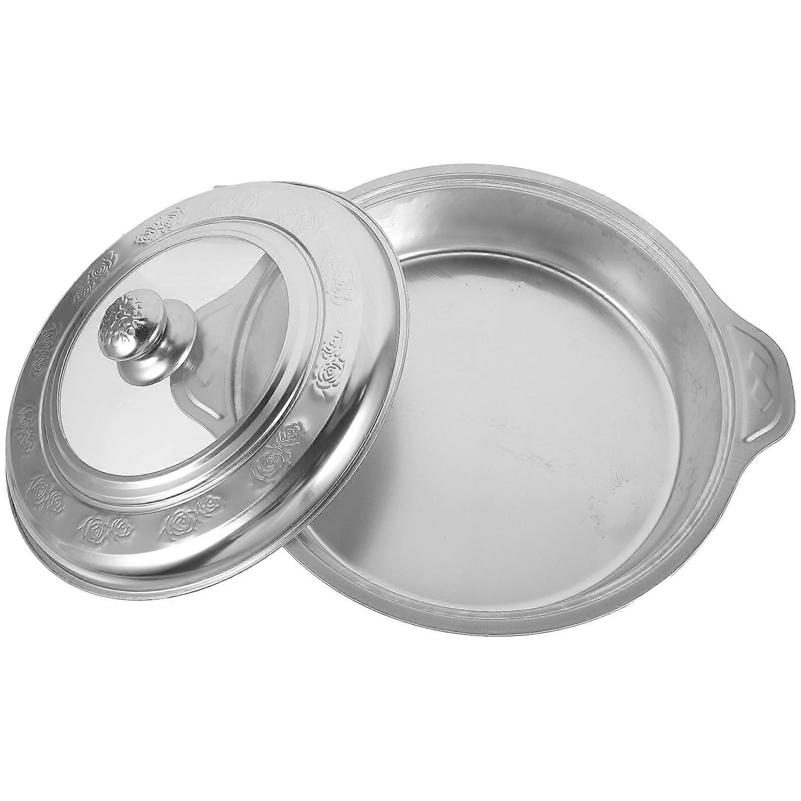 Rektangulär buffébricka i rostfritt stål med lock