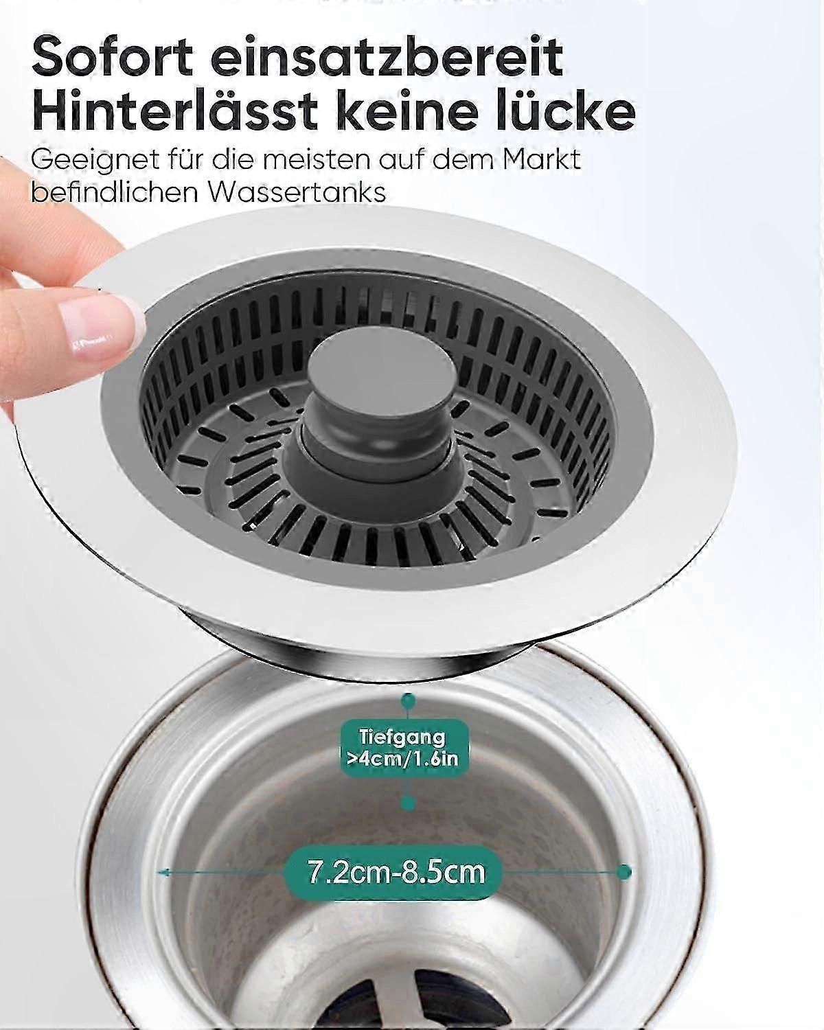 Kitchen Sink Drain Strainer and Stopper with Multi-Function Design for Enhanced Performance