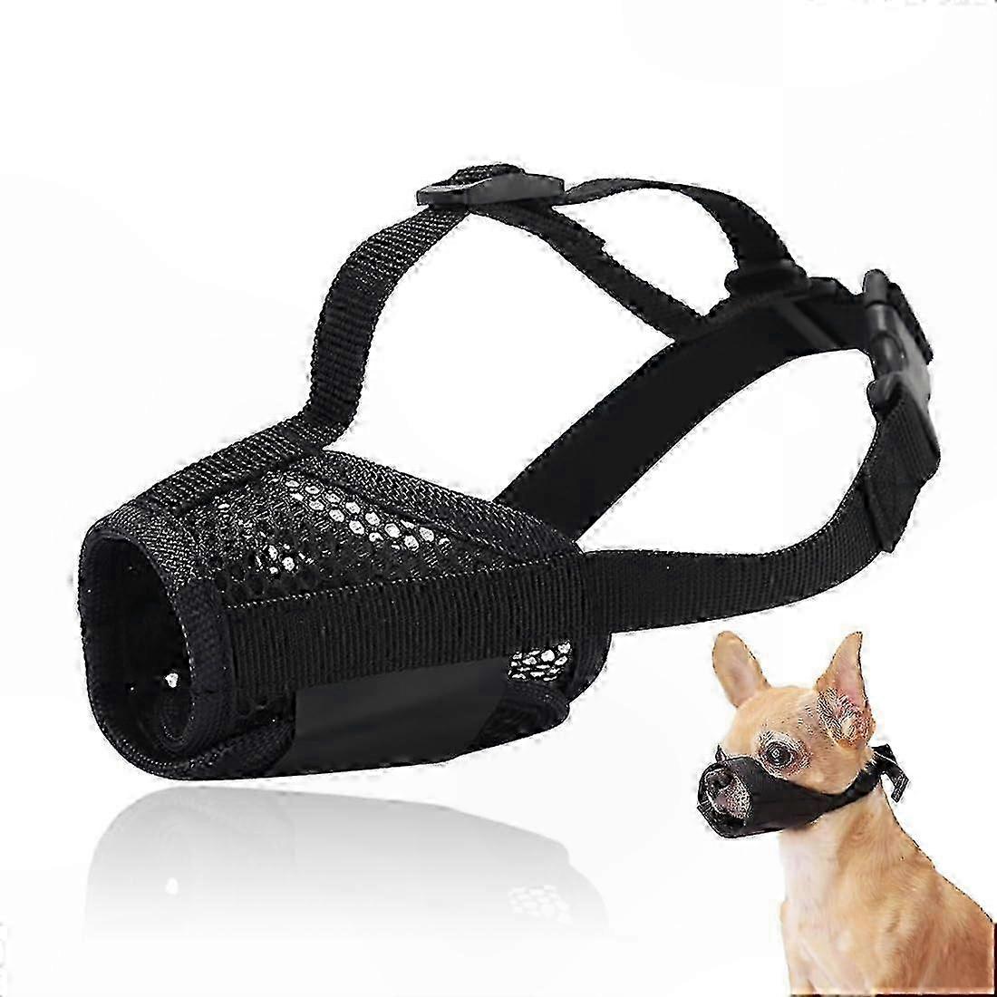 AntiChew Small Dog Muzzle, Adjustable Breathable Nylon Mesh Fabric