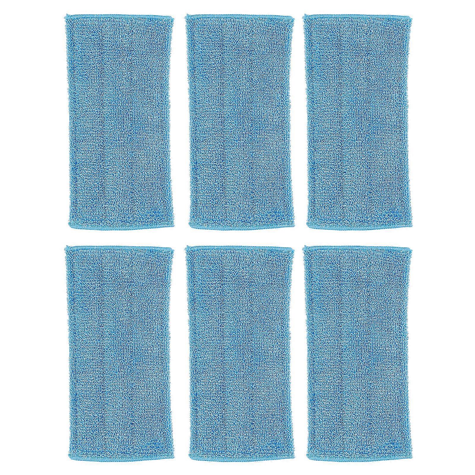 6Pcs Mop Replacement Pads for Floor Cleaning Blue Microfiber Mop