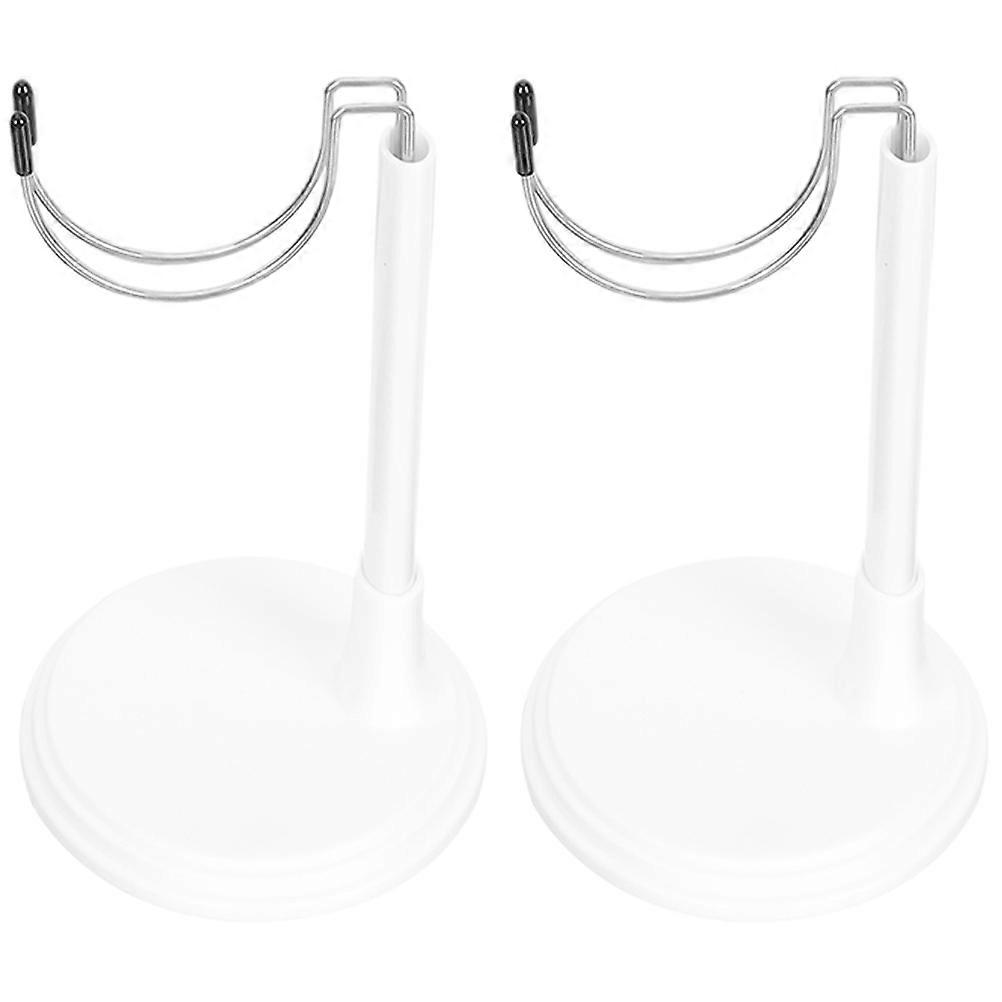 White Doll Support Bracket Adjustable Doll Stand for Decoration 2Pcs