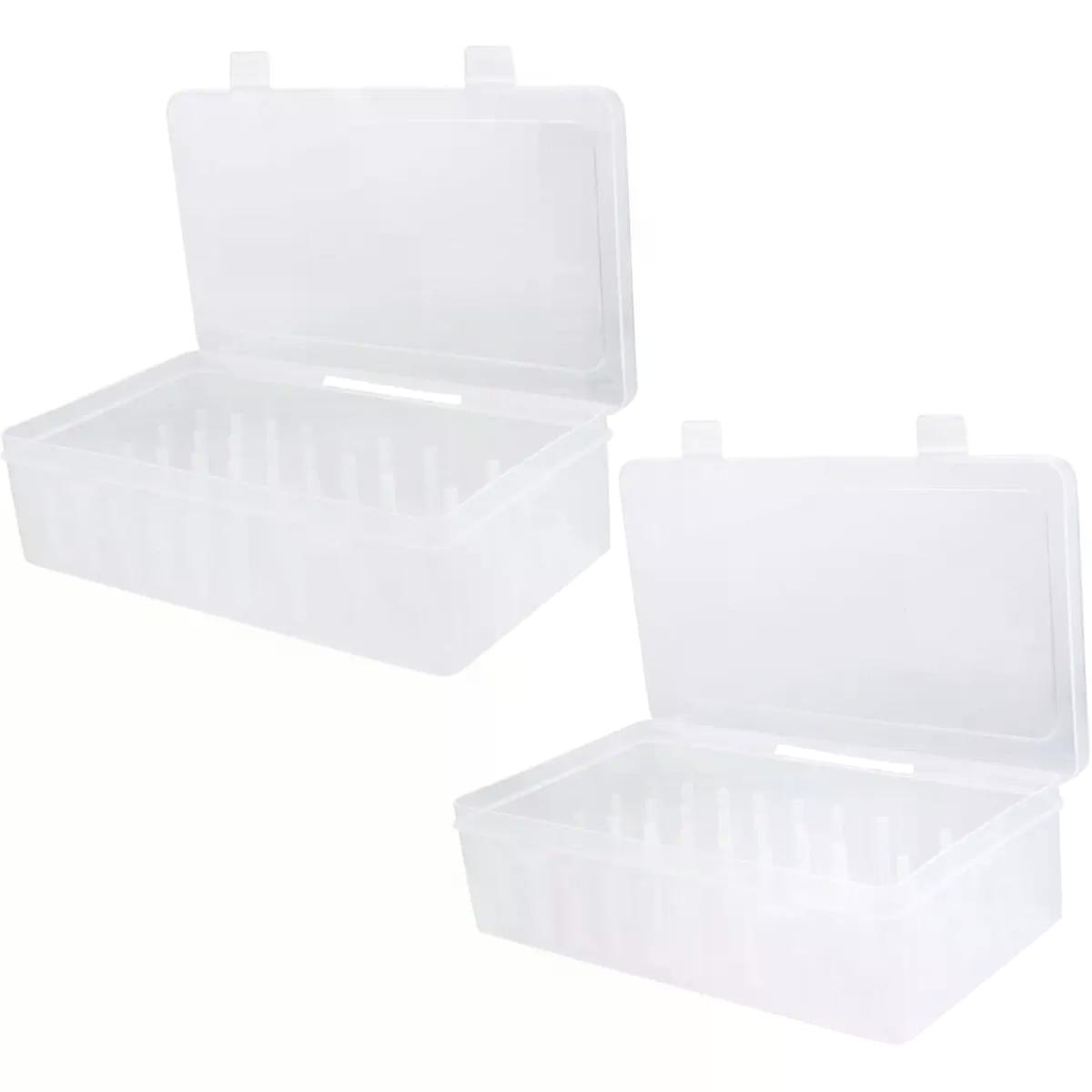 2pcs Plastic 42 Slot Sewing Thread Organiser Box Window