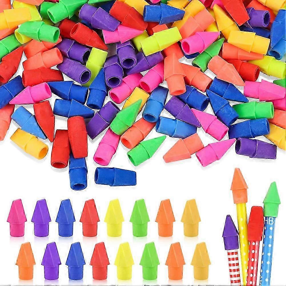 500PCS Chisel Shape Pencil Eraser Caps - Replacement Caps for Pencils