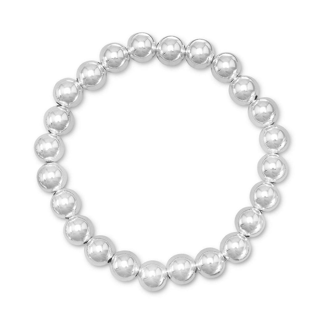 7インチ8mm 925スターリングシルバービーズストレッチブレスレット-ストレッチ-ブレスレット女性用