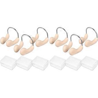 6-Pack Swimming Nose Plugs (Metal, Non-Slip, Silicone) Suitable for Adults, Children, Trainees, and Beginner Swimmers; Comfortable Nose Protectors.