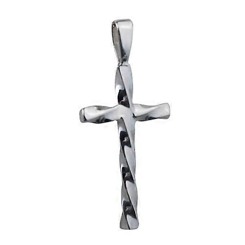 Silver 33x18mm fancy twist Cross