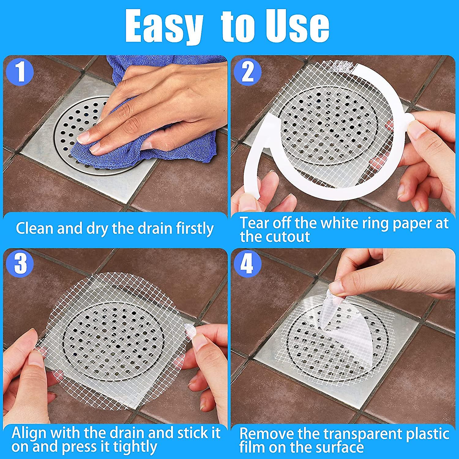 50 Pcs Drain Hair Catcher For Shower, Disposable Hair Catchers For ...