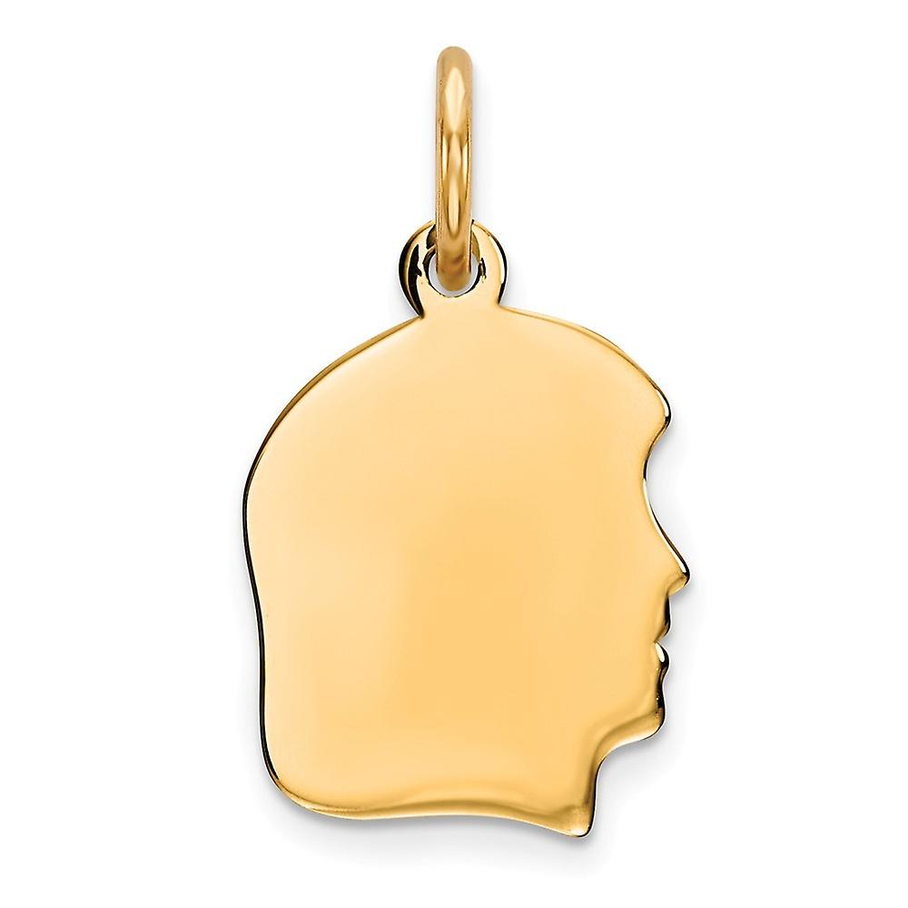 10mm 925 Sterling Silver Gp Engraveable Polished Disc Charm Pendant Necklace for Women - 1.0 Grams