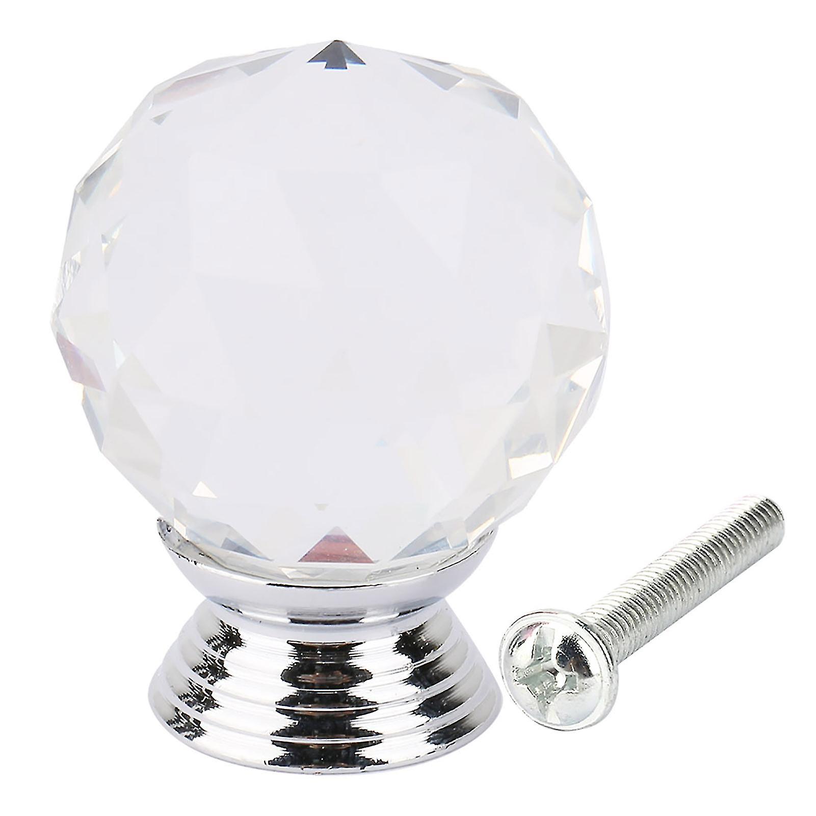 1PCS 30mm Ball Shape Crystal Glass Pull Handle Cabinet Drawer Cupboard Knob (Transparent)