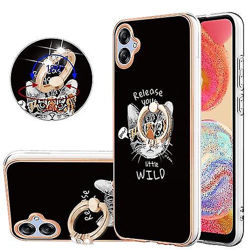 For Samsung Galaxy A04e Electroplating Dual-side Imd Phone Case With Ring Holder(smile)