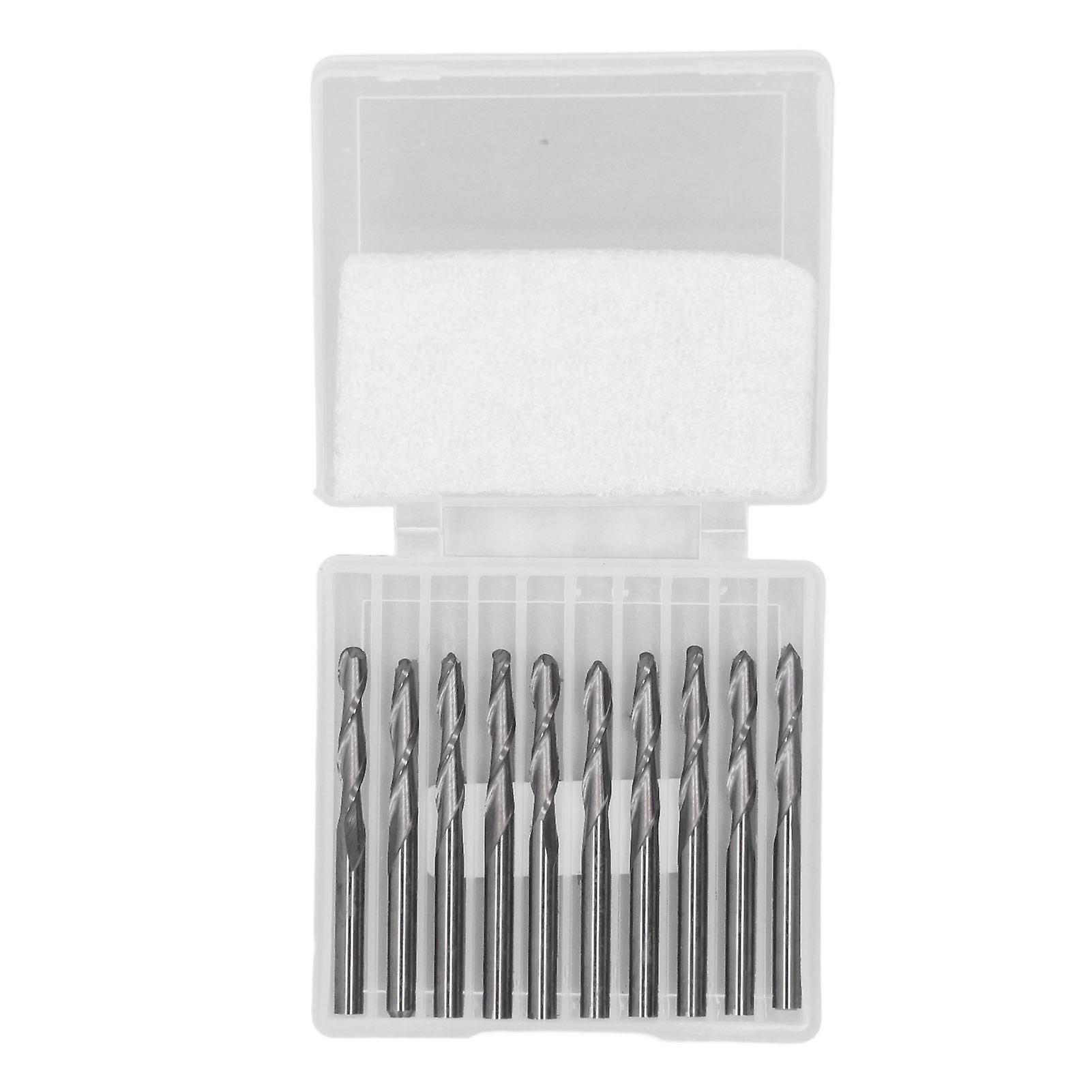 Ball Nose Carving End Mill, 1/8in Ball End Mill Set Bits HSS CNC Spiral Ballnose Milling Cutter for Engraving Roughing Wood 79JYZ
