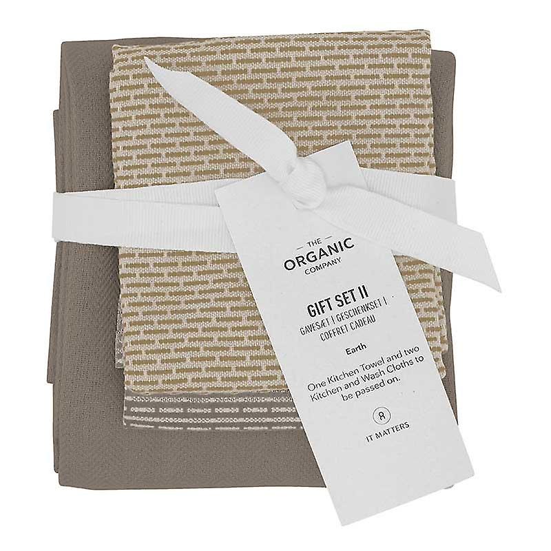 Organic Kitchen Towel & Wash Cloths Gift Set - Earth Set