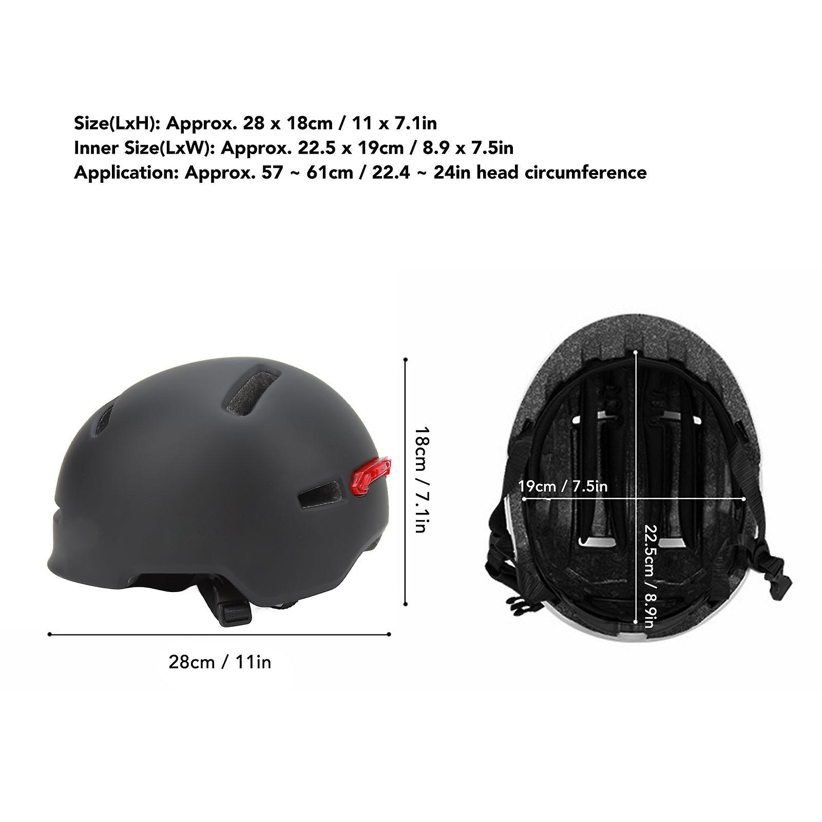 Black Adjustable Urban Bike Helmet for Adults with USB-Rechargeable LED Light
