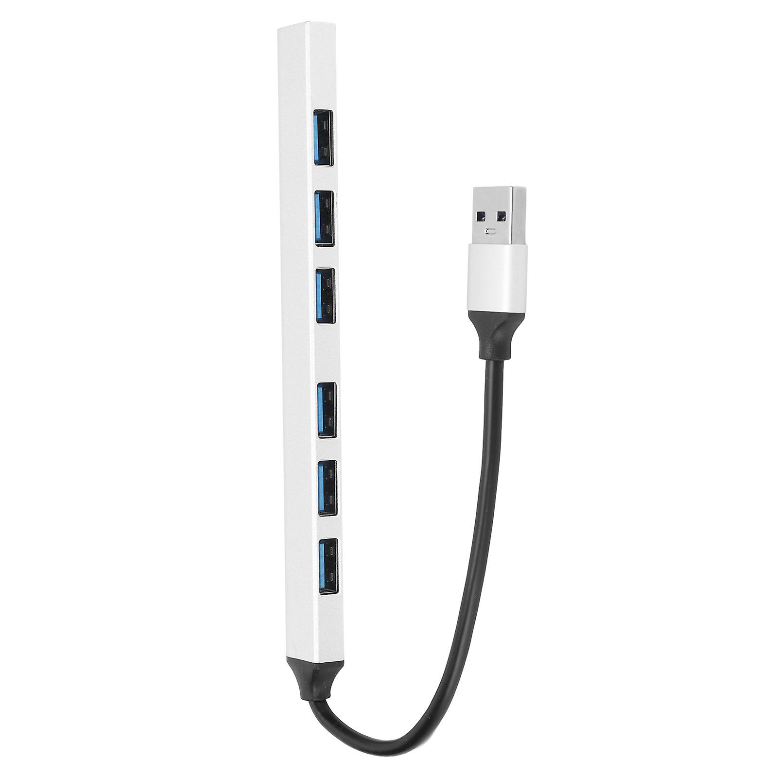 7 Port USB Hub Aluminum Alloy 5Gbps 1 USB3.0 6 USB2.0 Simple Design Multiport USB Hub Splitter 