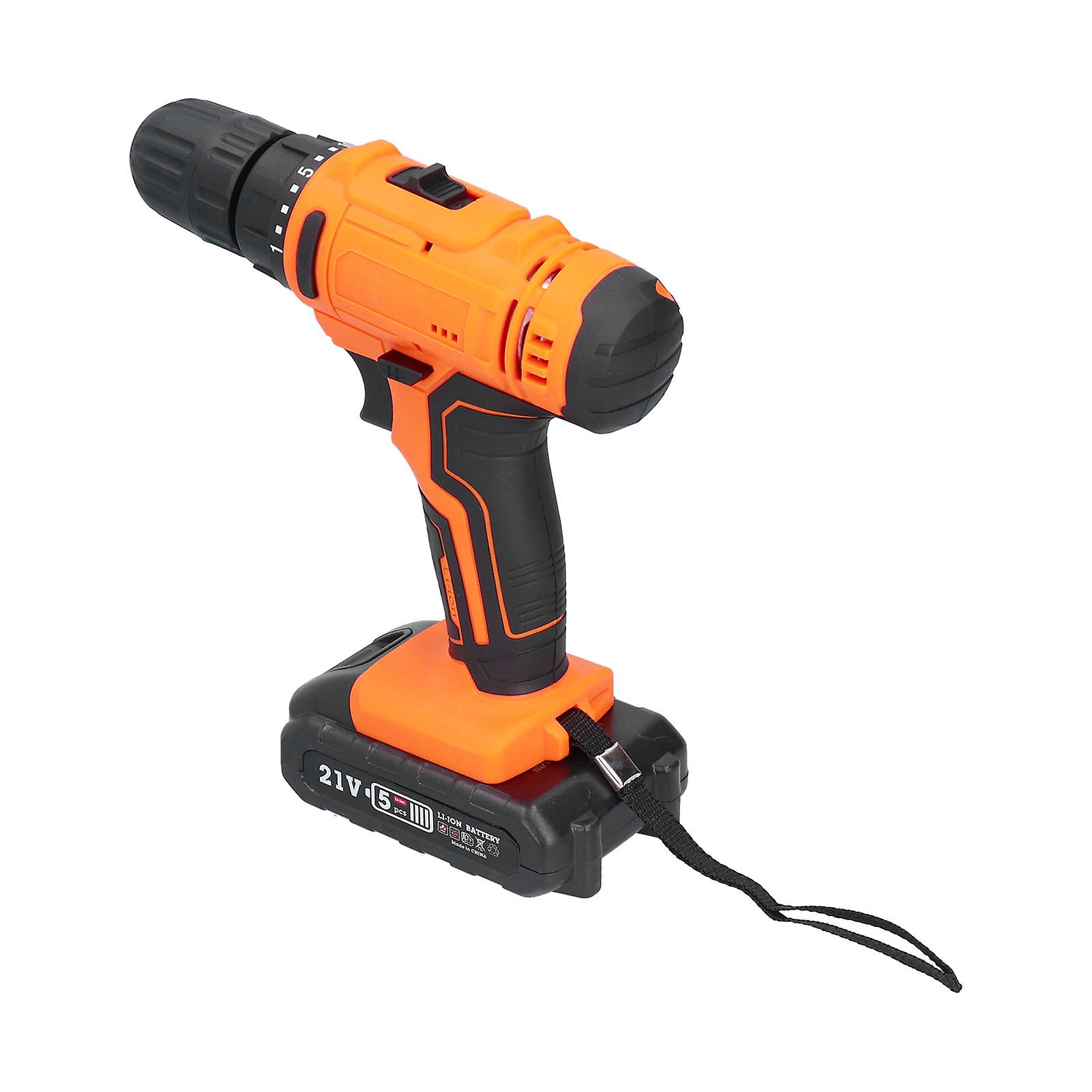 21V Cordless Hand Drill Set, 1300mAh, Double Speed 0.8-10mm Chuck