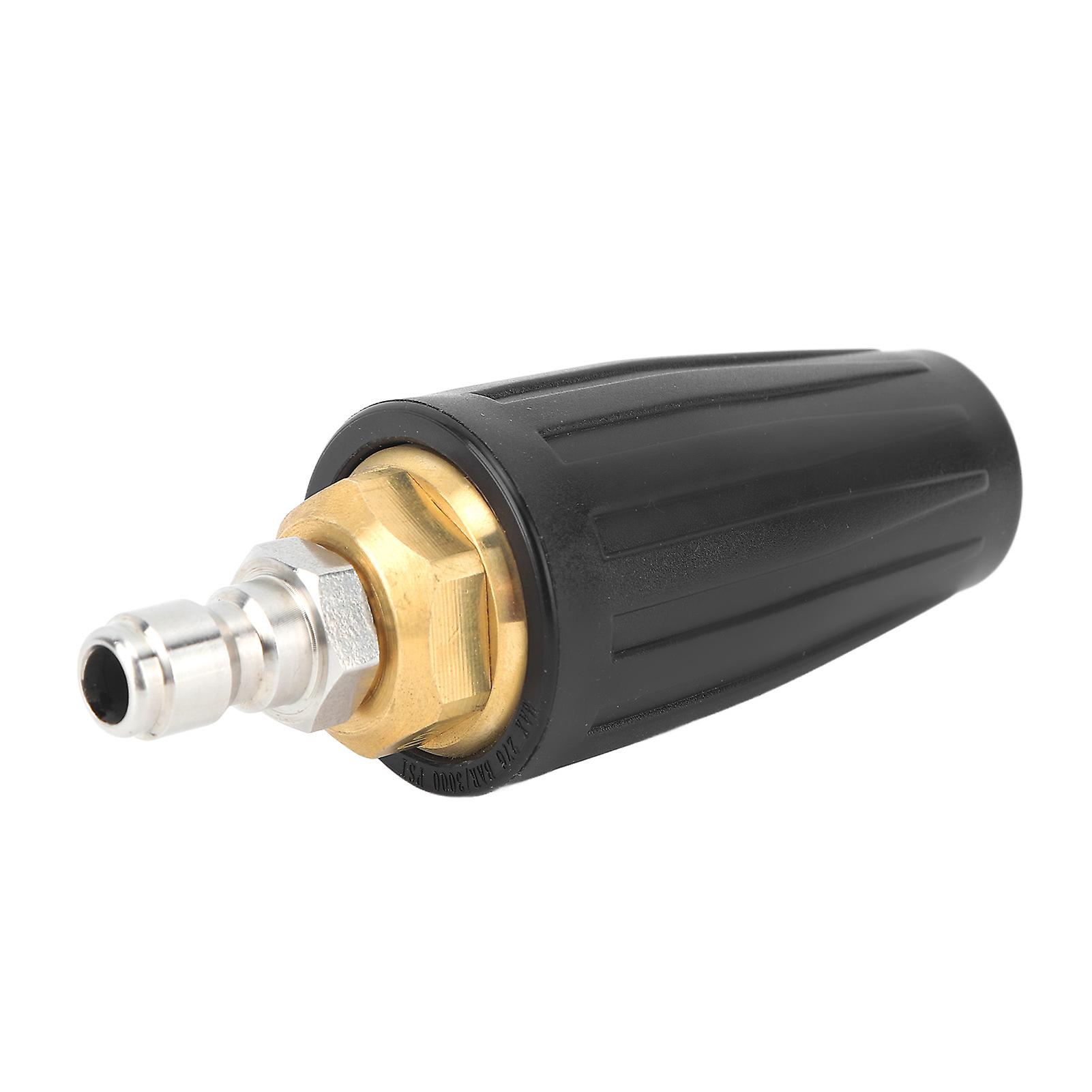 Pressure Washer Turbo Nozzle 1/4in Quick Connect Ceramic Core Copper 3000PSI Rotating Turbo Nozzle Black 