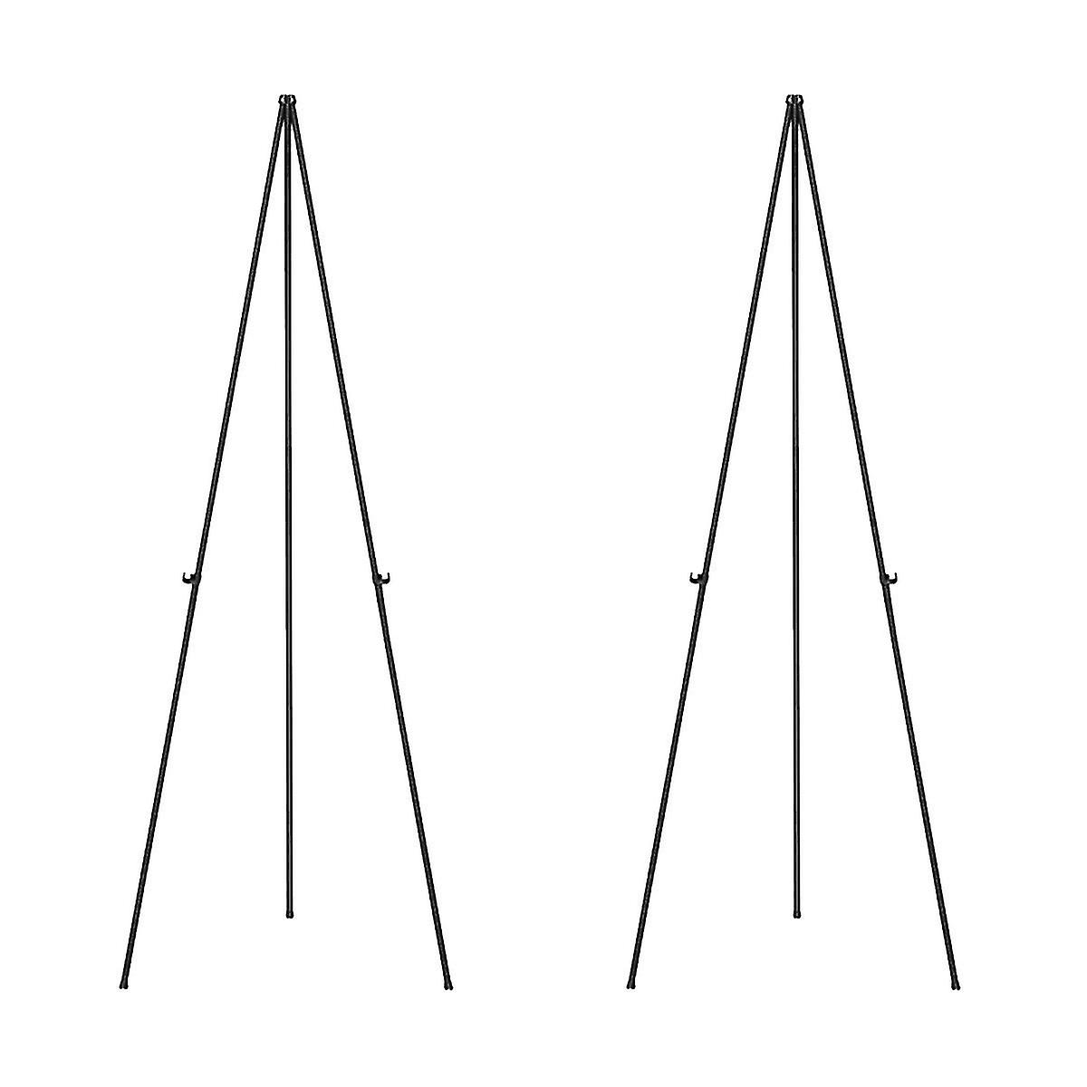 2 Pack Wedding Sign Display With Bag Foldable Portable Stand Adjustable Metal Easel Tripod Black