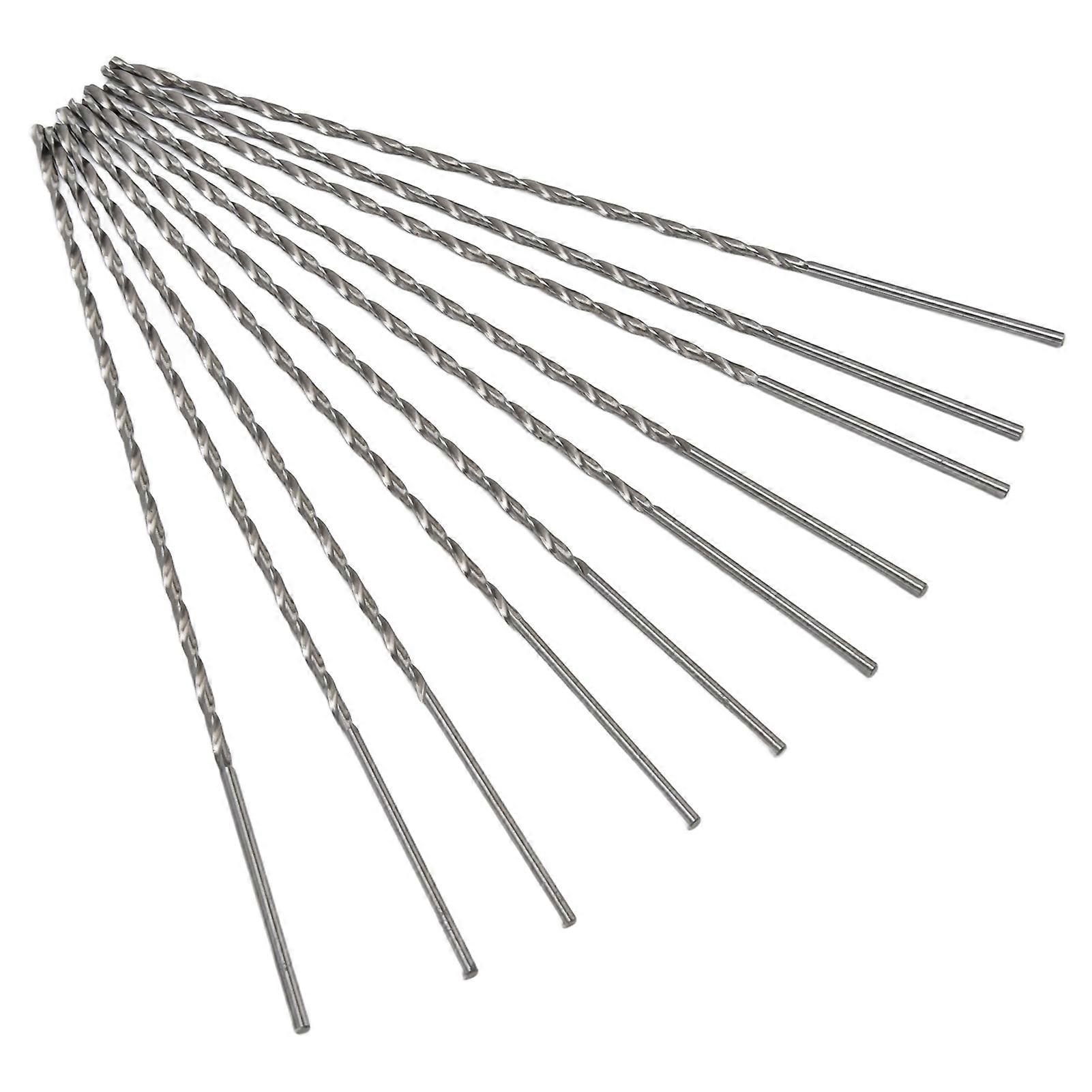 10Pcs Extra Long 200mm HSS Drill Bits 3mm Black High Hardness