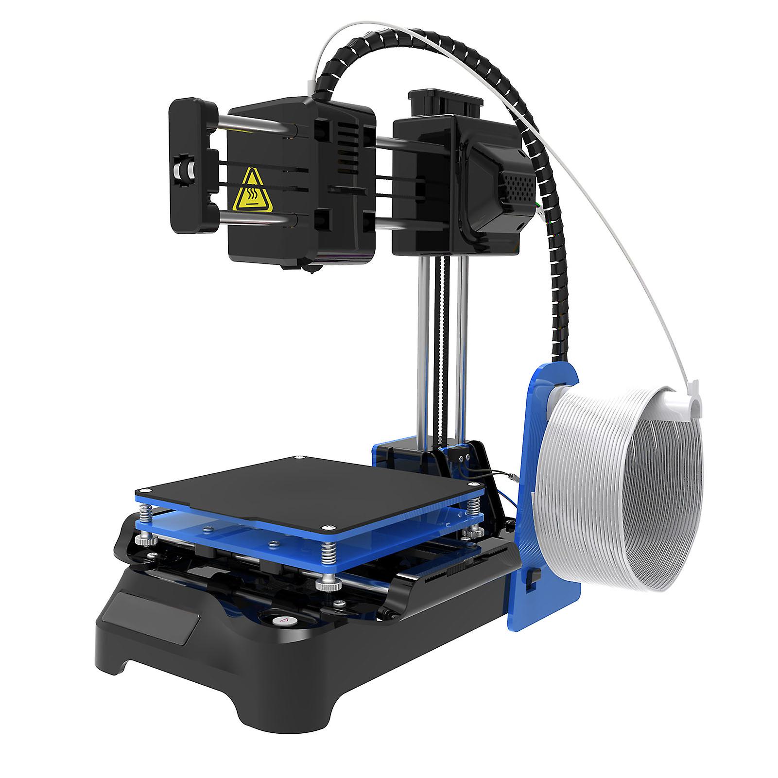 FDM Mini 3D Printer Quiet High Accuracy Upgraded Extruder Technology 4x4x4in Printing Volume Small 3D Printer 100‑240V US Plug