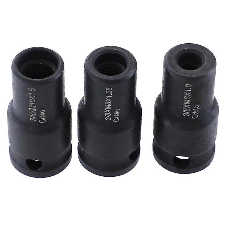 3Pcs 6mm/8mm/10mm Socket Adapter Cr-mo Socket Holder 3/8 Inch Square Driver Bolt Driver For Hanger Bolts Thread Tools