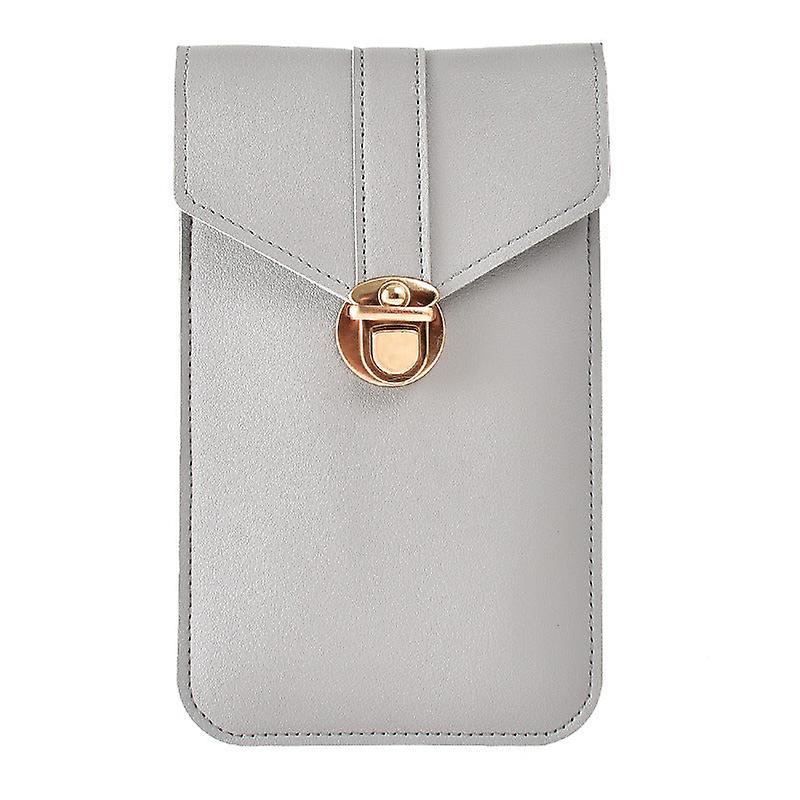 Women Shoulder Bag Lady Travel Lock Button Pouch Simple Vertical Transparent Touch Screen