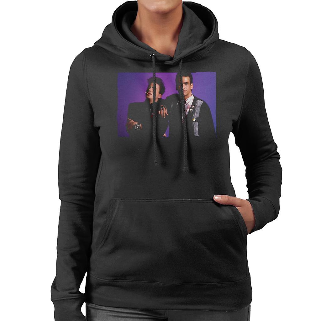 Weird Science Ian And Max Purple Background Women's Hooded Sweatshirt
