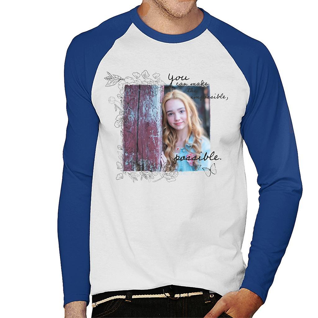 Holly Hobbie You Can Make The Impossible Possible Dark Text Men's Baseball Long Sleeved T-Shirt
