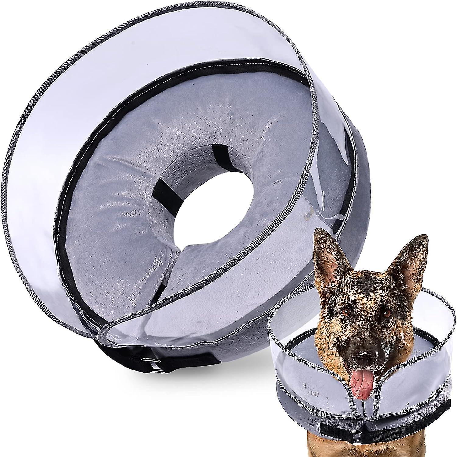 Cône de chien, cône gonflable pour chien après chirurgie pour petits chiens de taille moyenne, cônes mous avec anti-léchage amélioré