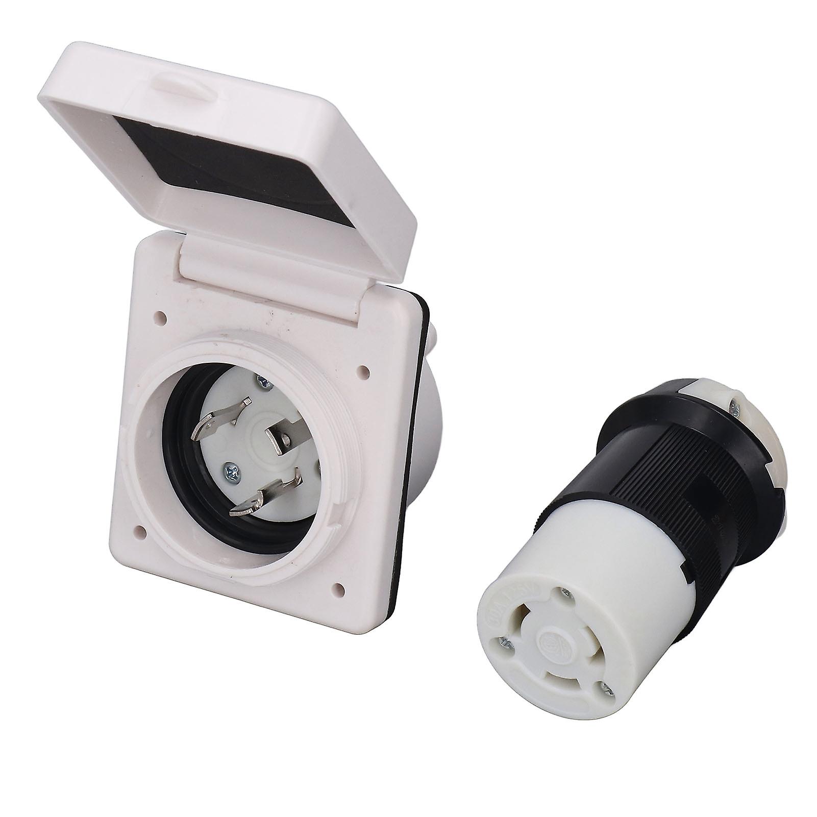 125V 30A Twist Lock Power Inlet Connector with Weatherproof Cover