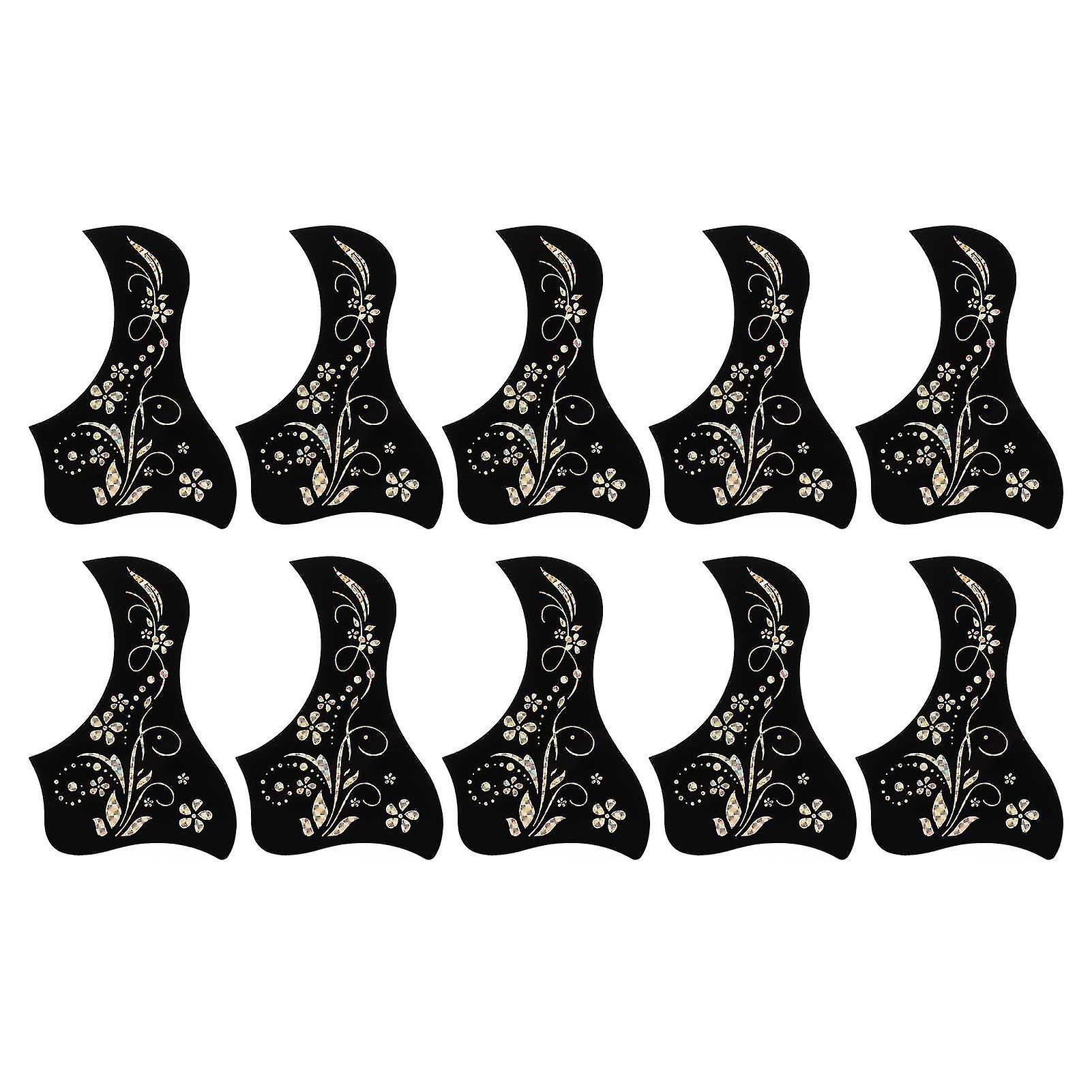Silver Laser Pattern Flower Grass Acoustic  (10 Pcs) - Scratch Resistant