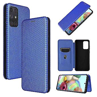 Case For Samsung Galaxy A72 5g Carbon Fiber Leather Case Folio Flip Protective Magnetic Cover Etui C