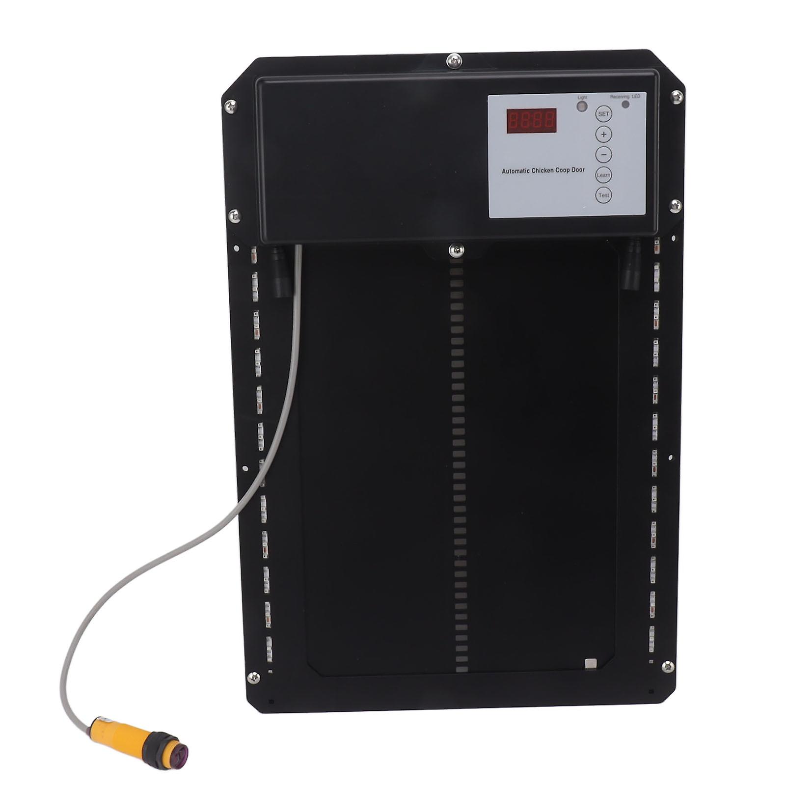 Light Sense Chicken House Door LED Panel IP44 3 in 1 Infrared Anti Clip Automatic Chicken Coop Door for Chicken Duck
