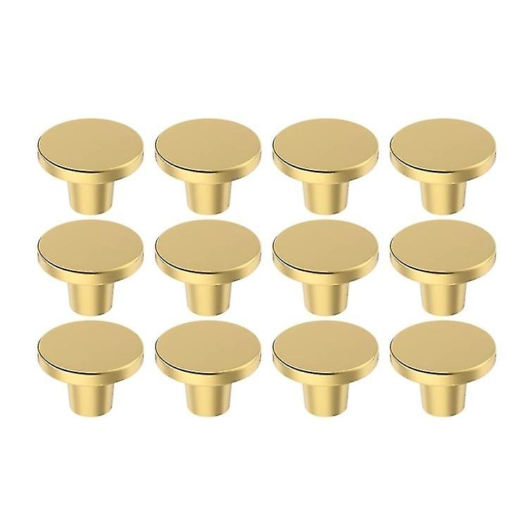 12 Pieces Drawer Knobs, Gold Furniture Knobs, Round Door Handle, Golden Brass Cabinet Knobs, With Cu