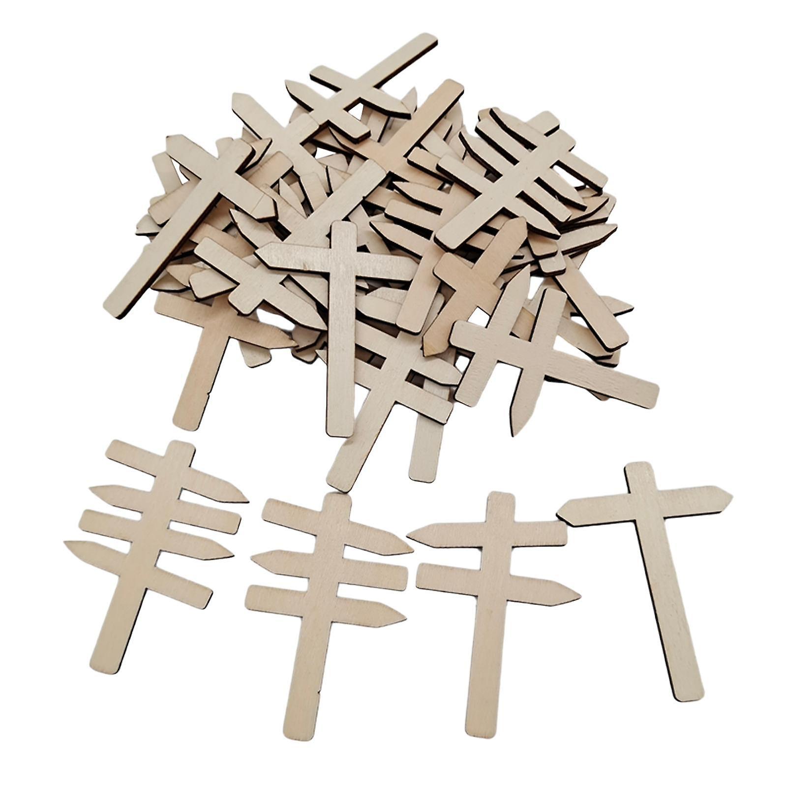 50x Wooden Directional Sign Accessory for Model Railway Railway Model Scenes Set A