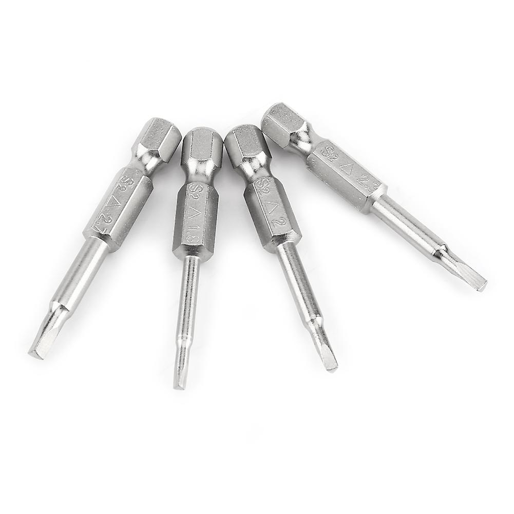 4pcs 50mm Triangle Screwdriver Bits Δ1.8/2.0/2.3/2.7 Hex Shank