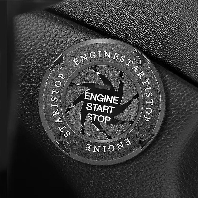 Silver ABS Ignition Start Button Cap Trim For BMW E90, E60 - Self-Adhesive Decal