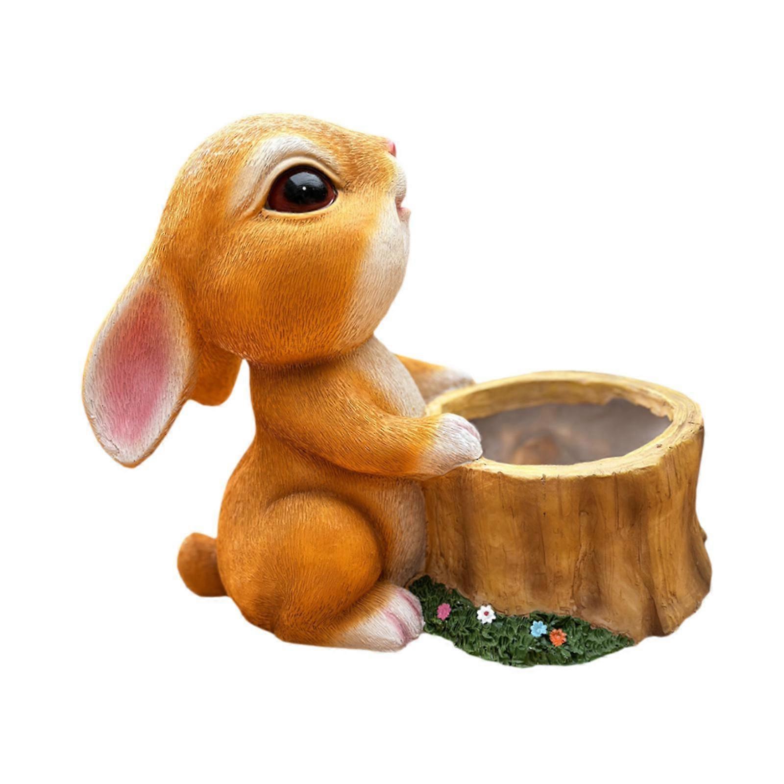 עציץ ארנב עציץ קישוט מתנה DIY אדנית שולחן עבודה למשרד מרפסת מקורה חום