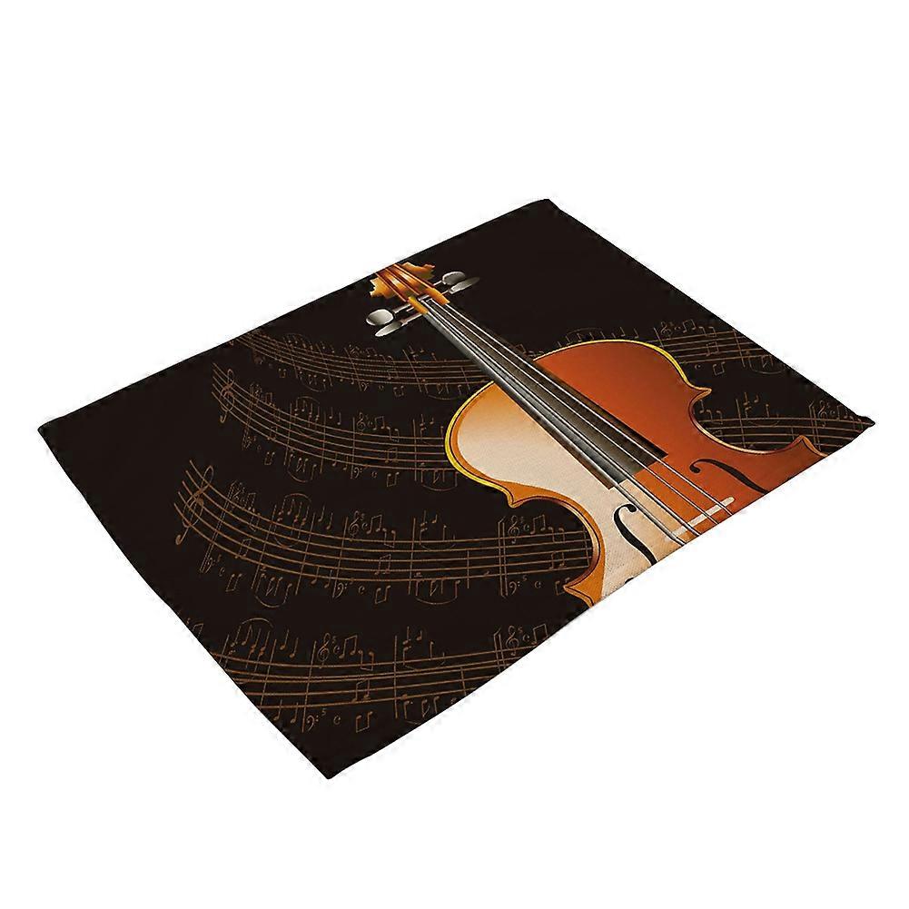 Music Element Print Anti-Slip Heat-insulation Placement Bowl Plate Fork Table Mat(MC0069-3)