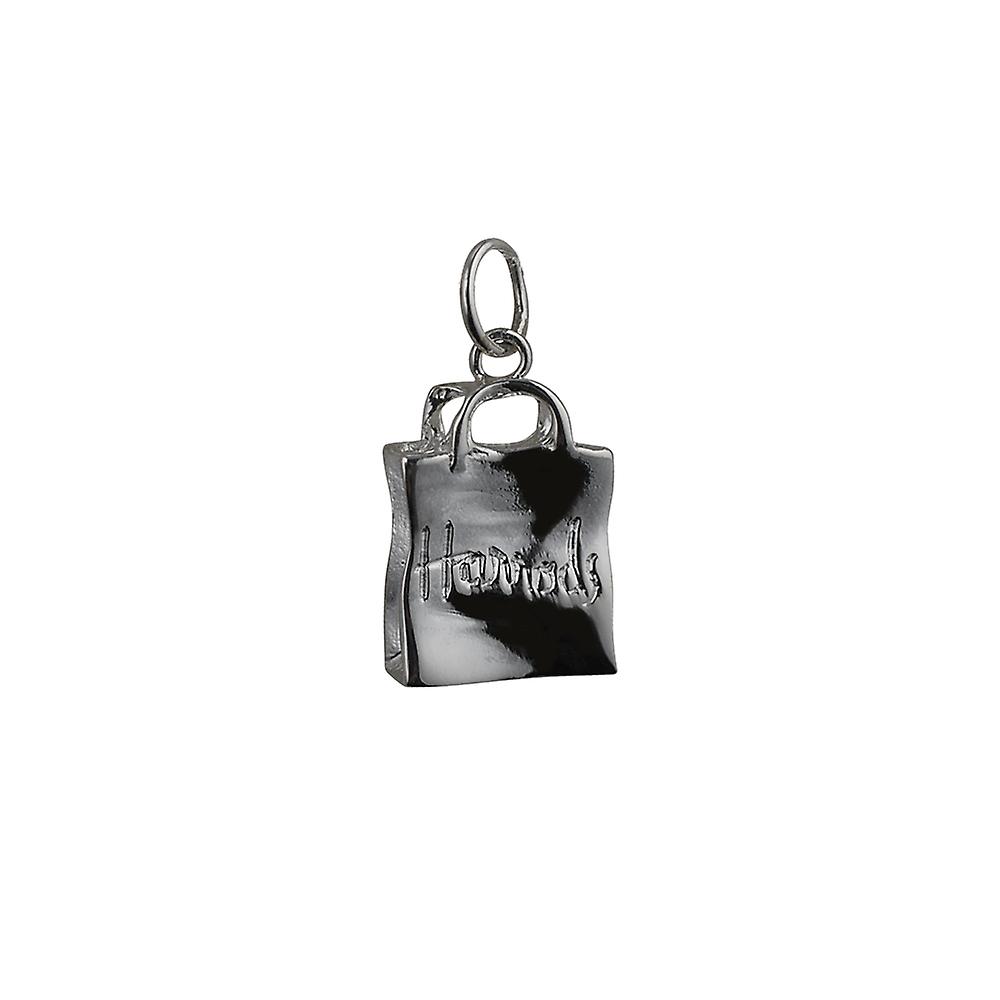 Silver 17x12mm Harrod's Bag Pendant or Charm