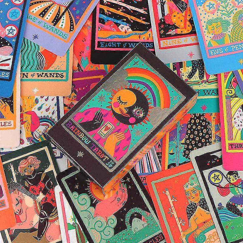 1set Rainbow Tarot English Version Guide Fortune Telling Card Game Board Game