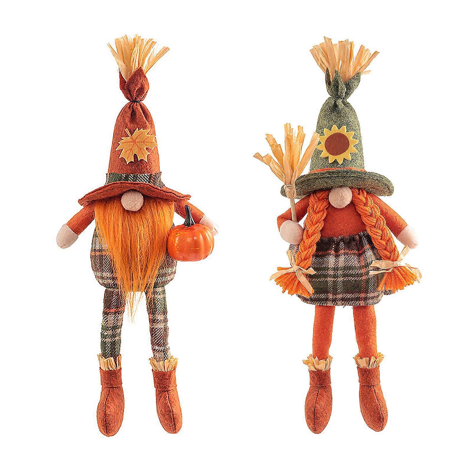 Halloween Orange Pumpkin Bom Witch Scarecrow Faceless Doll~Scarecrow Long Leg Men's NO.8227