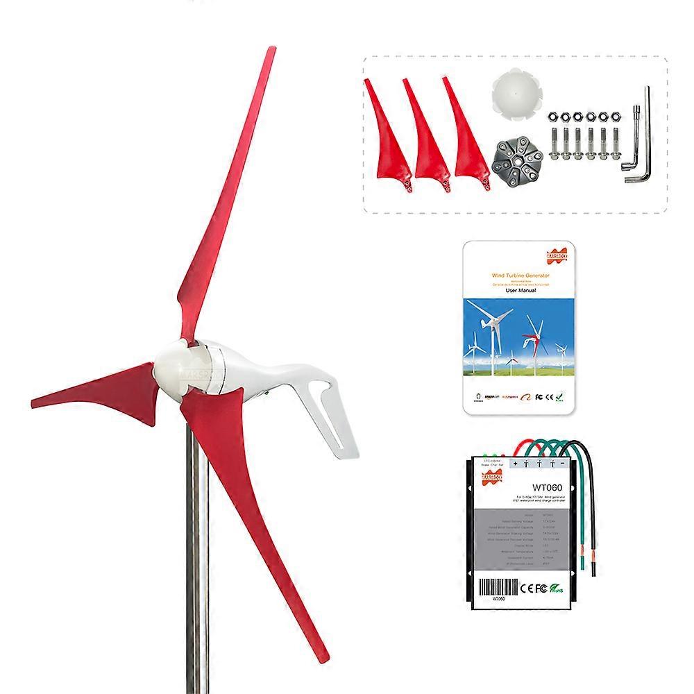 Redkid 3 Or 6 Blades 400w Ac 12v 24v Wind Turbine Generator Free With Controller Led Display Small M