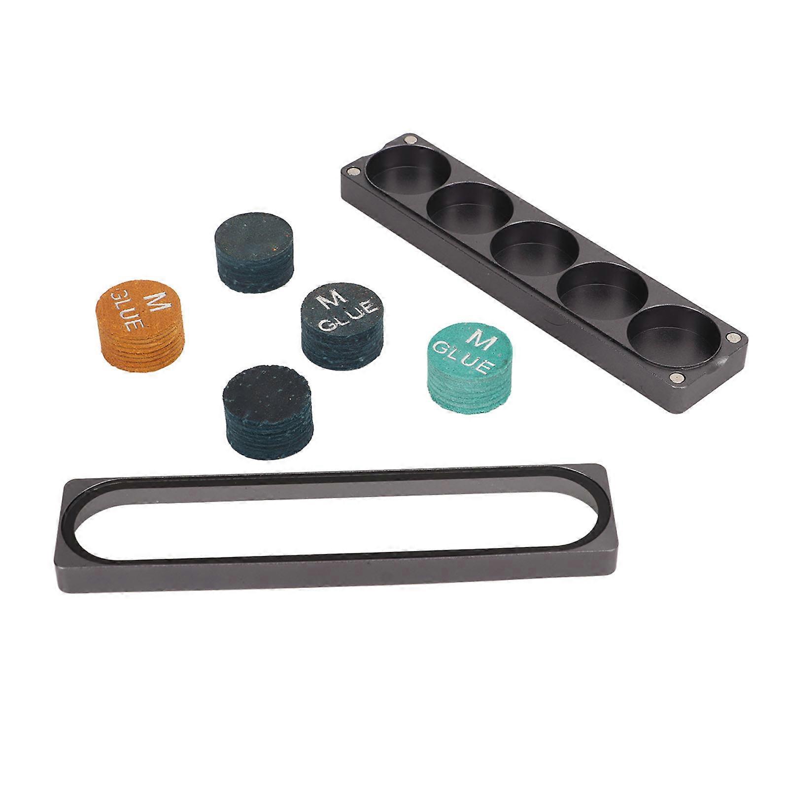 5pcs Billiard Pool Cue Tips 13mm Pool Cue Tips Replacement Kit Billiard Cue Tips With Rectangular Storage Box