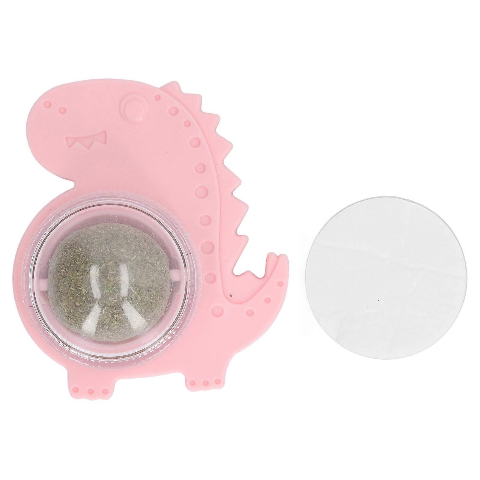 Catnip Ball 360 Degree Rotatable Boredom Relief Adhesive Wall Cat Licking Ball For Indoor