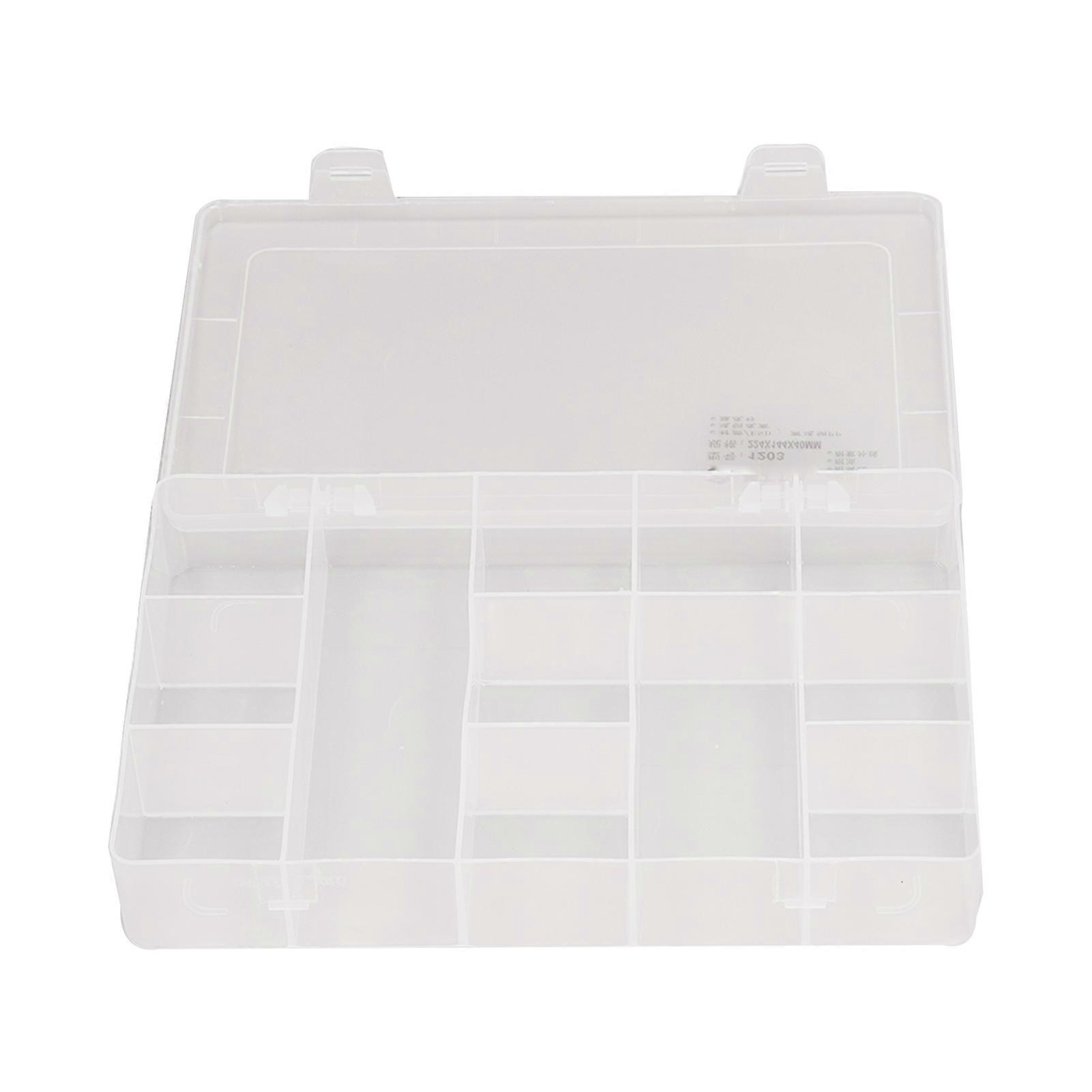 Clear Plastic Jewelry Box Organizer 12 Grids Divided Storage Container Case For Electronics Accessories